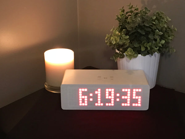 LED Digital Clock with Bluetooth Speakers